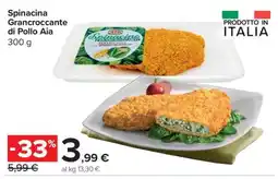 Carrefour Spinacina Grancroccante di Pollo Aia offerta