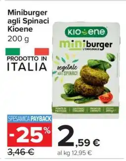 Carrefour Miniburger agli Spinaci Kioene offerta