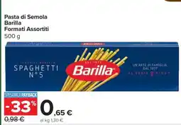 Carrefour Pasta di Semola Barilla Formati Assortiti offerta