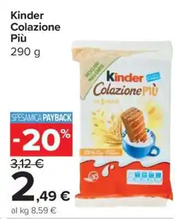 Carrefour KINDER COLAZIONE PIÙ offerta