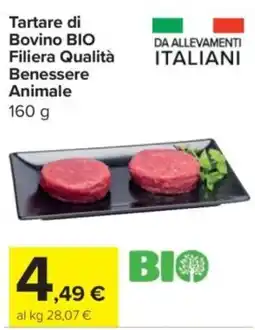 Carrefour Express Tartare di Bovino BIO Filiera Qualità Benessere Animale offerta