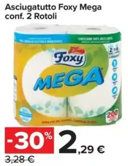 Carrefour Express Asciugatutto Foxy Mega conf. 2 Rotoli offerta