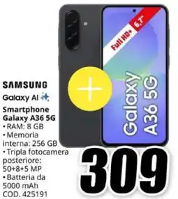 MediaWorld SAMSUNG Smartphone Galaxy A36 5G offerta