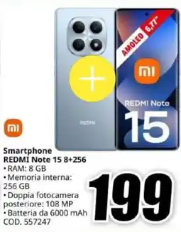 MediaWorld Xiaomi REDMI Note 15 8+256 offerta