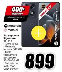 MediaWorld motorola Smartphone Signature 16+512 offerta