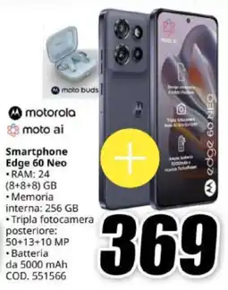 MediaWorld motorola Smartphone Edge 60 Neo offerta