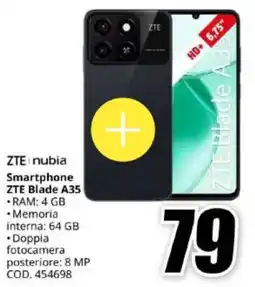 MediaWorld Smartphone ZTE Blade A35 offerta