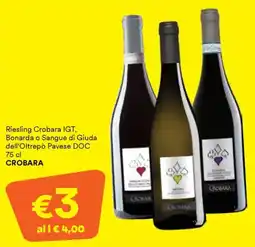 Unes Riesling Crobara IGT, Bonarda o Sangue di Giuda dell'Oltrepò Pavese DOC CROBARA offerta
