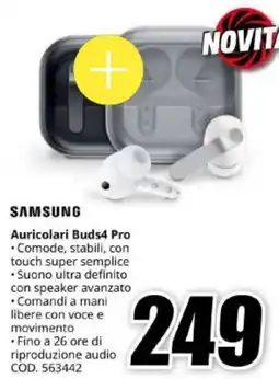 MediaWorld SAMSUNG Auricolari Buds4 Pro offerta