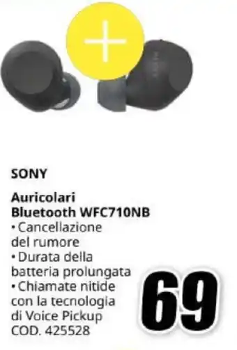 MediaWorld SONY Auricolari Bluetooth WFC710NB offerta