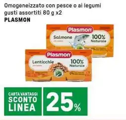 Iper La Grande Omogeneizzato con pesce o ai Omogeneizzato con pesce o ai legumi gusti assortiti 80 g x2 PLASMON offerta