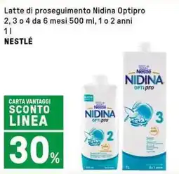 Iper La Grande Latte di proseguimento Nidina Optipro 2, 3 o 4 da 6 mesi , 1 o 2 anni NESTLÉ offerta