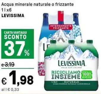Iper La Grande Acqua minerale naturale o frizzante LEVISSIMA offerta