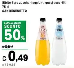 Iper La Grande Bibite Zero zuccheri Bibite Zero zuccheri aggiunti gusti assortiti SAN BENEDETTO offerta