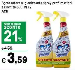 Iper La Grande Sgrassatore o igienizzante spray ACE offerta
