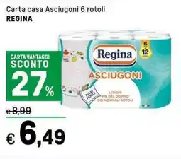 Iper La Grande Carta casa Asciugoni 6 rotoli REGINA offerta
