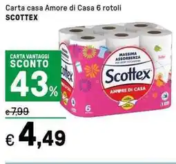 Iper La Grande Carta casa Amore di Casa 6 rotoli SCOTTEX offerta