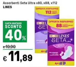 Iper La Grande Assorbenti Seta Ultra x80, x88, x112 LINES offerta