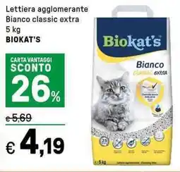 Iper La Grande Lettiera agglomerante Bianco classic extra BIOKAT'S offerta