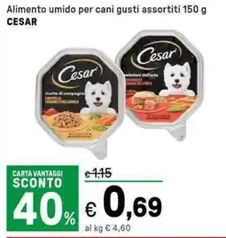 Iper La Grande Alimento umido per Alimento umido per cani gusti assortiti 150 g CESAR offerta