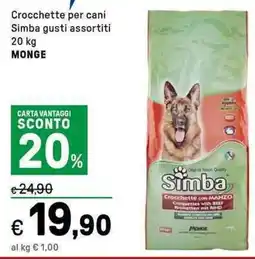 Iper La Grande Crocchette per cani Simba MONGE offerta