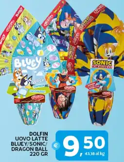 Extra Supermercati Dolfin uovo latte bluey/sonic/ dragon ball offerta