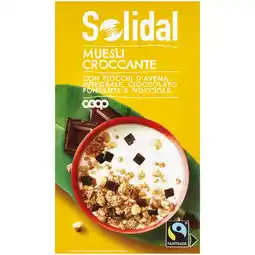 Coop MÜESLII CON CIOCCOLATO E NOCCIOLE SOLIDAL offerta
