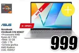 MediaWorld ASUS Notebook Vivobook S16 M3607 offerta