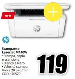 MediaWorld hp Stampante Laserjet M140W offerta