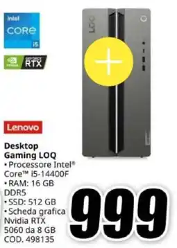 MediaWorld Lenovo Desktop Gaming LOQ offerta