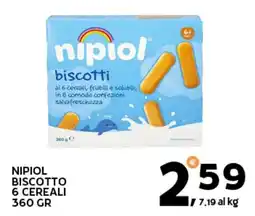 Extra Supermercati Nipiol biscotto 6 cereali offerta