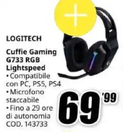 MediaWorld LOGITECH Cuffie Gaming G733 RGB Lightspeed offerta