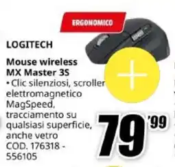 MediaWorld LOGITECH Mouse wireless MX Master 3S offerta