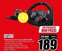 MediaWorld logitech Volante da corsa con pedali G29 offerta