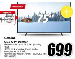 MediaWorld SAMSUNG Smart TV 75" 75U8000F offerta
