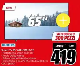 MediaWorld PHILIPS Smart TV 65" 65PUS7810/12 offerta