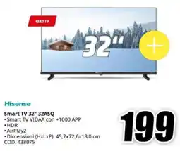 MediaWorld Hisense Smart TV 32" 32A5Q offerta