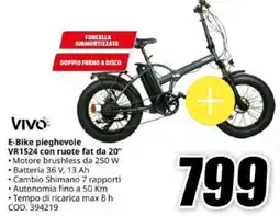 MediaWorld VIVO E-Bike pieghevole VR1S24 con ruote fat da 20" offerta