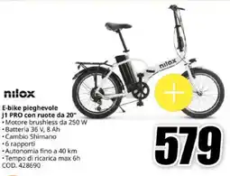 MediaWorld nilox E-bike pieghevole J1 pro con ruote da 20" offerta