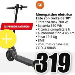 MediaWorld Xiaomi Monopattino elettrico Elite con ruote da 10" offerta