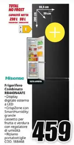 MediaWorld Hisense Frigorifero Combinato RB440N4AFE offerta