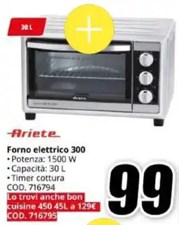 MediaWorld Ariete Forno elettrico 300 offerta