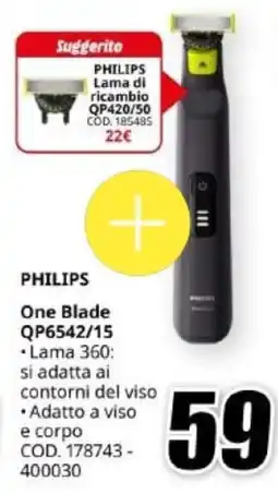 MediaWorld PHILIPS One Blade QP6542/15 offerta