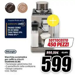 MediaWorld DeLonghi Macchina automatica per caffè in chicchi EXAM440.55.BG offerta