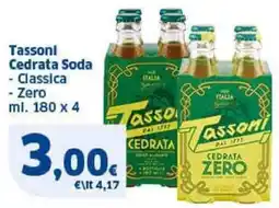 Sigma Tassoni Cedrata Soda Classica, Zero offerta