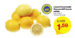 In'S Mercato Limoni Femminiello Siracusa IGP buccia edibile offerta