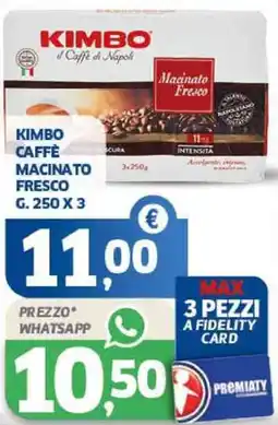 Sigma Kimbo caffè macinato fresco offerta