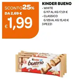 Ekom Kinder bueno white, classico offerta