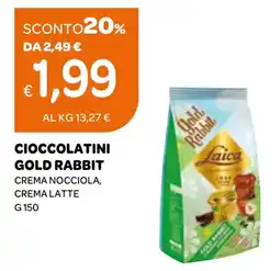 Ekom Cioccolatini gold rabbit crema nocciola, crema latte offerta