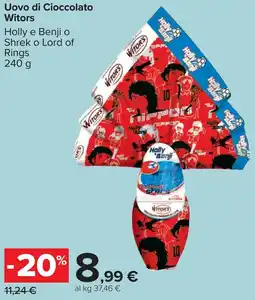Carrefour Uovo di Cioccolato Witors offerta